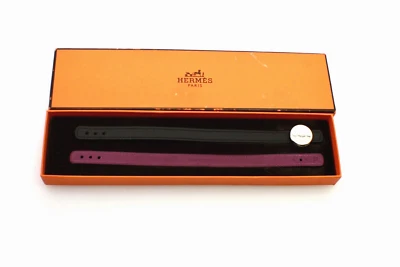 Hermes Sellier петля браслет сменный кожаный черный и фиолетовый комплект новый - Изображение 1 из 4