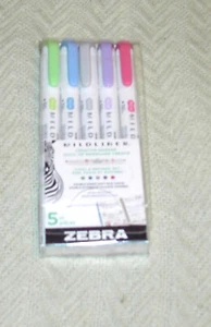 ZEBRA COOL SET - 5 COUNT - 2 TYPES OF MARKERS/PENS - DOUBLE TIPS - PKG #7 - Picture 1 of 1