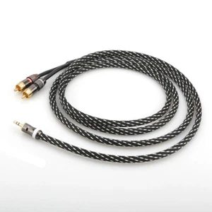 3.5mm Plug to 2 RCA Auxiliary Adapter Splitter Cable HIFI Audio RCA Stereo Cable - Picture 1 of 10
