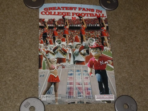 Vintage Nebraska Football Poster GREATEST FANS IN COLLEGE FOOTBALL Corn Huskers Cover