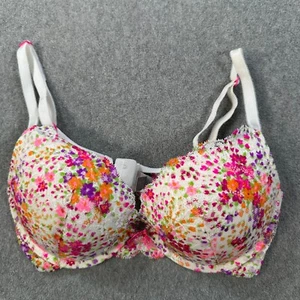 Victoria's Secret Dream Angels Push-Up Sz 36C Floral Lace Adjustable Straps Bra - Picture 1 of 9
