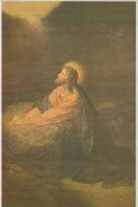 *Tarjeta Santa-"Jesús @ Jardín de Gethsename Oración"/Ver escaneos y descripción/- + - Imagen 1 de 2