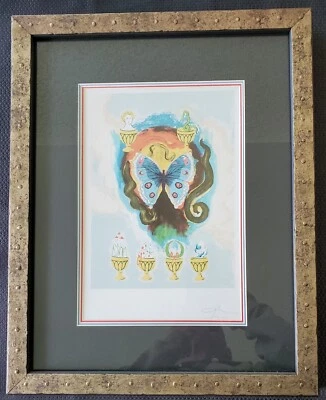 Salvador Dali Signed Wealth Health & Fame Print Plate 16.5 x 20.5 Framed + Matte - Image 1 of 4