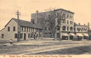 Arlington MA Russell Store britische linke Melasse läuft Pferd & Wagen Postkarte - Bild 1 von 2