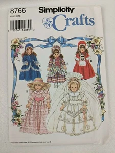 UNCUT VTG Simplicity Craft Pattern #8766 Clothing for 18" DOLLS  - Picture 1 of 2