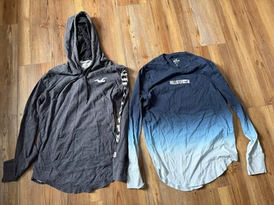 Lote de 2 Hollister Camisa Manga Larga Pullover Con Capucha y Camiseta Hombre’s XS Foto 1 de 3