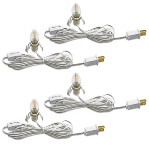 C7 Zubehörkabel mit C7 LED Glühbirne Kandelaber-Sockel E12 Fassung, weiß Co... - Bild 1 von 7