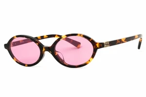 MIU MIU MU 04ZSF VAU50D Sunglasses Honey Havana Frame Bordeaux Lenses 50mm - Picture 1 of 4
