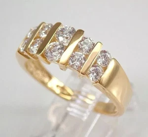 2.00 Ct Round Cut Lab Created Diamond Wedding Band Ring 14K Yellow Gold Plated - Picture 1 of 7