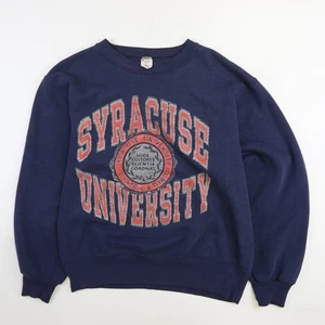 Felpa girocollo vintage Siracusa arancione Crest Champion grande anni 80 NCAA - Foto 1 di 7