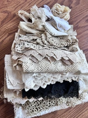 老式古董花边钩针编织装饰边缘钻头娃娃工艺套装 — 第 1/4 张图片