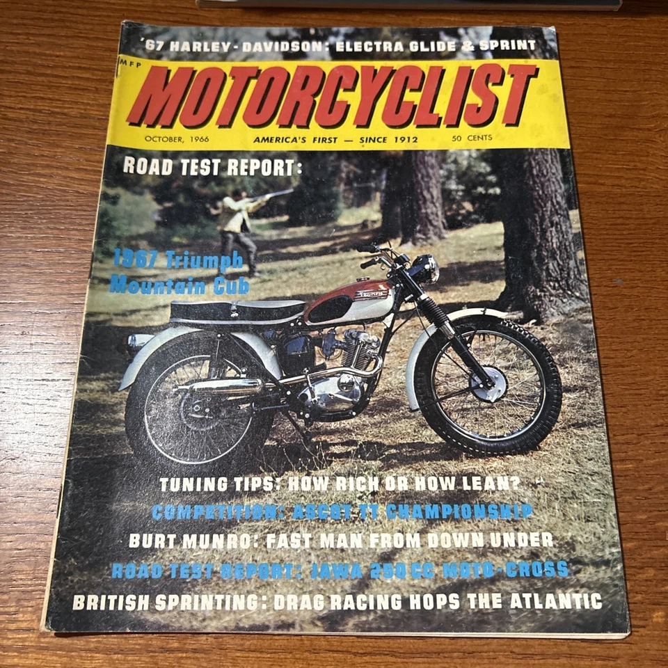 VTG 1966 Motorcyclist Motorcycle Magazine Harley Davidson Electra Glide & Sprint Foto 1 de 4