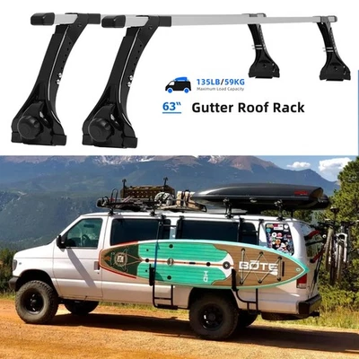 Barras transversales de techo de 63" para furgoneta Ford E-150 E-250 E-350 barras de carga kayak Foto 1 de 4