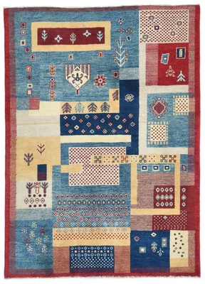 Multicolored Kazak Oushak Rug 4X6 ft Pakistan Geometric Oriental Decor Carpet - Image 1 of 4