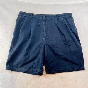Cutter & Buck Men's Chino Short W42 Pleated Front Navy Vintage Made in Hong Kong - Picture 1 of 9