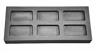 6-Cavity 1 Oz Troy Silver Rect Graphite Ingot Mold Melting Refining Cast Metal - Image 1 of 1