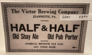 PRE-PRO VICTOR BRAUEREI JEANNETTE PA. HALB & HALB BIER ANZEIGE NEUE POSTKARTE - Bild 1 von 1