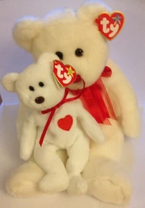 Ty Valentino Beanie Bär und Buddy im Ruhestand sehr süß Valentinstag Paar - Bild 1 von 10