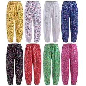 Girls Dancewear Disco Trousers Sportwear Pants Loose Wide Leg School Sweatpants - Picture 1 of 105