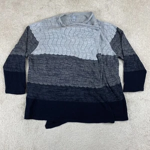 Catherines Cardigan Wrap Womens 3x Plus Size Gray Knit Cotton Open Front Sweater - Picture 1 of 13