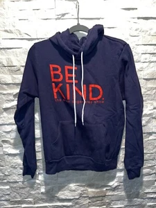 NWOT Women's ELLEN DEGENERES SHOW Be Kind L/S Hoodie Navy Bella + Canvas Small - Picture 1 of 5