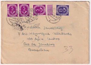 BRD Posthorn MiNr. 125 Horizontal Pair + 125 UR & 129 To Rio De Janeiro 1953 - Picture 1 of 3
