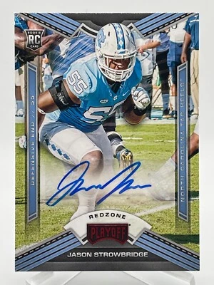 Jason Strowbridge 2020 Panini Chronicles Draft Picks Playoff #8 Auto Red Zone RC - Image 1 of 3