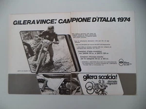 Werbung Werbung 1974 Motorrad Gilera 125 Wettbewerb und ALESSANDRO GRITTI - Bild 1 von 1
