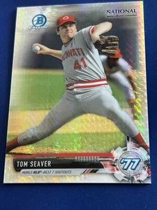 2017 Topps National Convention Bowman Chrome Prism Refractor Tom Seaver HOF - Picture 1 of 2