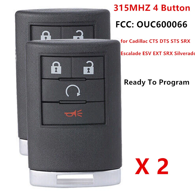 2*for Cadillac Escalade ESV EXT Smart Remote Key Fob 4 Buttons 315MHz OUC600066 Foto 1 de 4