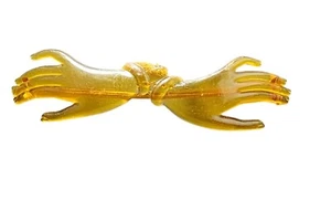Vintage Unusual Double Hand Barrette (A2537) - Picture 1 of 6