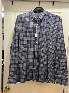 Mens Peter Miller Purple Checkered Pattern Long Sleeve Button Down Shirt (022) - Picture 1 of 3