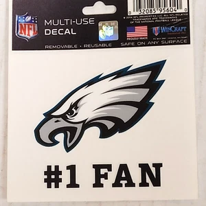 NFL Philadelphia Eagles - Calcomanía multiuso, nueva (#1 fan) - Imagen 1 de 2