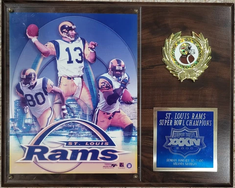St. Louis Rams XXXIV 2000 Super Bowl Champions Framed Plaque (12"x15") Cover