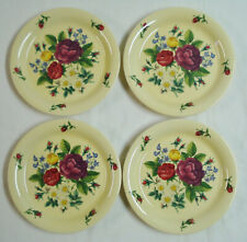 4 Nikko Rose Garden Salad Plates 8 1/4" Plate Set V&A Museum 7230 Flowers Yellow