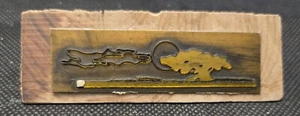 Stempel ➔ SONNENAUFGANG ➔ Vintage-Klischee ➔ RARITÄT *Metall auf Holz* - Picture 1 of 1