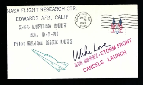 Mike Love signed cover NASA X-24 Lifting Body Pilot Cover