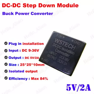 Mini DC-DC Buck Step Down Converter 9-36V 24V 12V to 5V 2A Isolated Power Supply - Picture 1 of 5