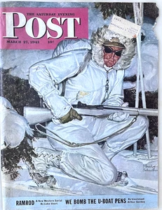 Saturday Evening Post - Mead Schaeffer - cover only - March 27, 1943 - WW2 - Picture 1 of 1