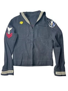 VTG WWII US Navy Cracker Jack Wool Uniform SEABEES Patch Named Stitched Inside! - Picture 1 of 22