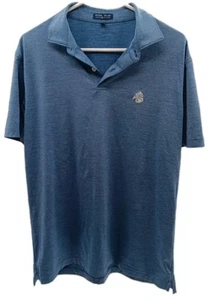 Peter Millar Crown Crafted Polo Shirt Mens Medium Blue Performance Golf Wicking - Picture 1 of 9