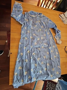 Camisón Lanz of Salzburg Palomas Grannycore Nuevo con Etiquetas S Encaje Azul Franela Larga Algodón - Imagen 1 de 10