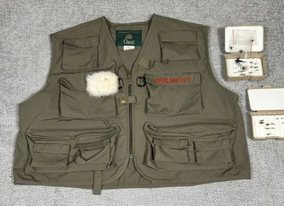 Chaleco de pesca con mosca Orvis de colección para hombre XL verde oliva Philmont caja de señuelos y señuelos Foto 1 de 4