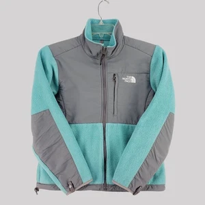 The North Face Womens Turquoise & Gray Full-Zip Fleece Jacket Size S - Picture 1 of 9