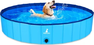 Faltbarer Hundepool Kinder PVC Planschbecken 120x30cm Planschunterlage mit Antirutschboden - Bild 1 von 6