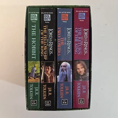 The Lord Of The Rings JRR Tolkien Box Set 4 Books (2001, Paperback) Movie Covers - Image 1 of 4