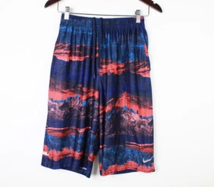 Nike Lebron James Basketball Shorts Boy XL Long City Mountain Print Pockets RARE - Picture 1 of 12