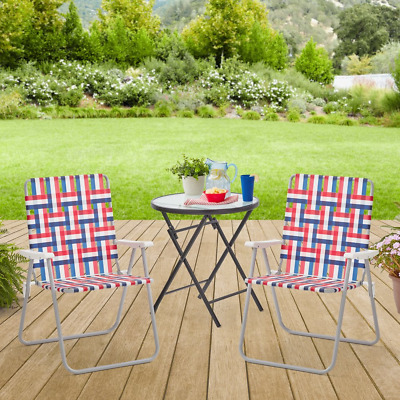 Mainstays 2 Pack Folding High Back Steel Frame Web Chair, Multicolor Red White A • 59$