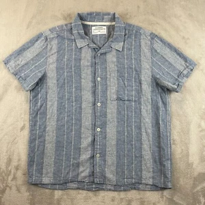 REI Co-op Yurt Pattern Shirt Men Large Gray Organic Hemp Blend Short Sleeve Hike - Picture 1 of 11