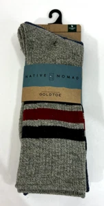 Neue Native Nomad by Goldtoe Socken Größe 6-12,5 grau und blau mit Streifen - Bild 1 von 5